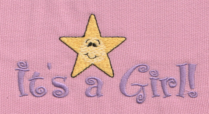 Embroidery Design: It's A Girl!4.97" x 2.42"