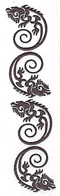 Embroidery Design: Iguana four 1.69w X 7.76h