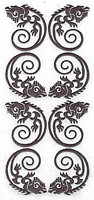 Embroidery Design: Iguana eight 3.44w X 7.76h
