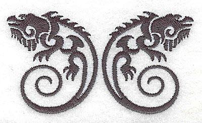 Embroidery Design: Iguana two 3.43w X 1.91h