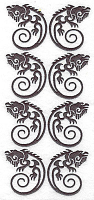Embroidery Design: Iguana eight 3.43w X 7.82h
