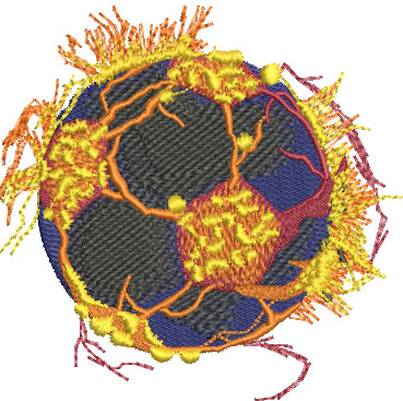 Embroidery Design: Lava Ball Soccer Lg 3.85w X 3.77h