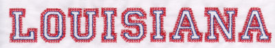 Embroidery Design: Louisiana Name1.11" x 8.02"