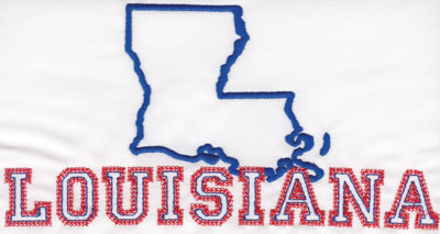 Embroidery Design: Louisiana Outline and Name4.10" x 8.02"