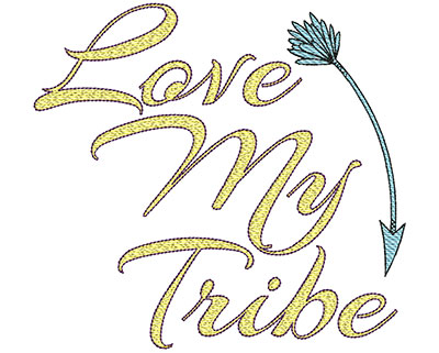 Embroidery Design: Love My Tribe 7.42w X 6.89h