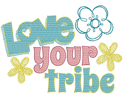 Embroidery Design: Love Your Tribe 8w X 5.81h