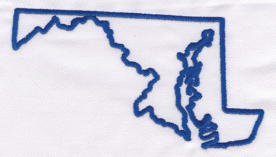 Embroidery Design: Maryland Outline3.13" x 5.70"