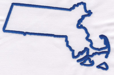 Embroidery Design: Massachusettes Outline3.12" x 4.91"
