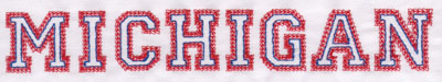 Embroidery Design: Michigan Name1.20" x 7.99"