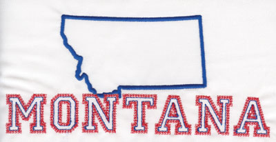 Embroidery Design: Montana Outline and Name3.65" x 7.98"