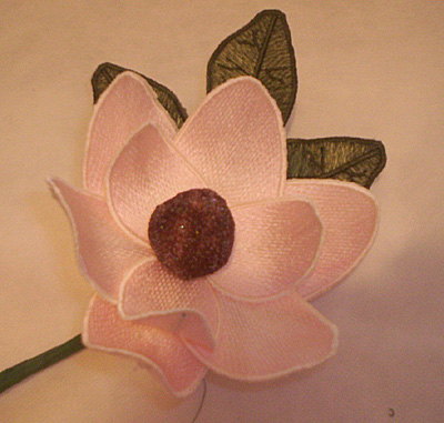 Embroidery Design: Magnolia 3D Flower6.73" x 4.91"