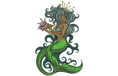 Embroidery Design: Mermaid Queen Lg 7.15w X 11.50h