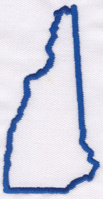 Embroidery Design: New Hamshire Outline3.68" x 1.90"