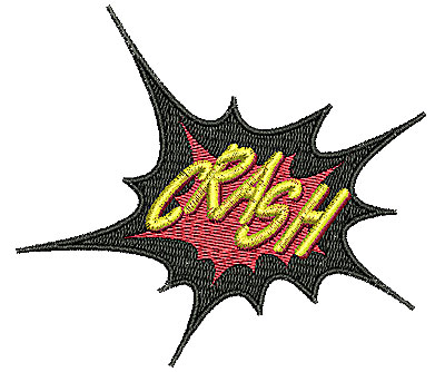 Embroidery Design: Crash 3.81w X 3.38h