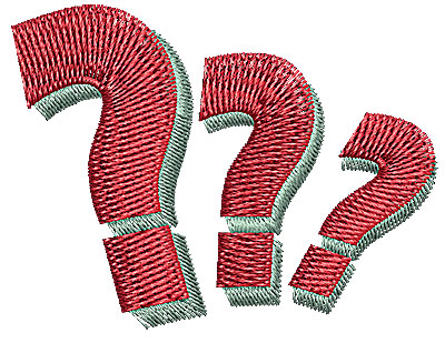 Embroidery Design: Question Marks 1.88w X 1.44h