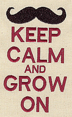 Embroidery Design: Keep Calm and Grow on 3.23w X 5.34h