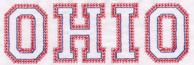 Embroidery Design: Ohio Name2.15" x 6.40"