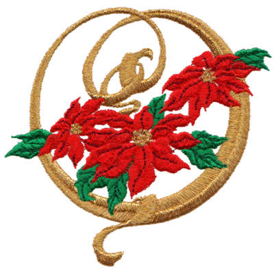 Embroidery Design: Poinsettia Wreath4.29" x 4.13"