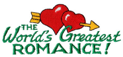 Embroidery Design: The World's Greatest Romance4.24" x 1.78"