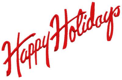 Embroidery Design: Happy Holidays6.07" x 3.95"