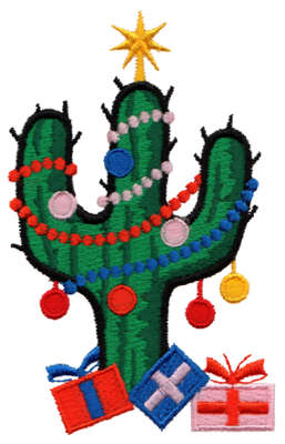 Embroidery Design: Cactus Christmas Tree2.65" x 4.10"