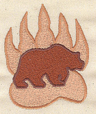 Embroidery Design: Bear within bear paw 2.31w X 2.88h