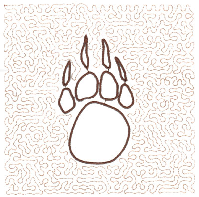 Embroidery Design: Paw Quilt Square (Large Stipple)5.96" x 5.94"