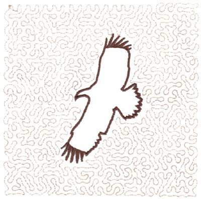 Embroidery Design: Hawk Outline Quilt Square (Large Stipple)5.98" x 5.96"
