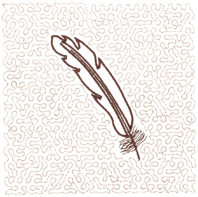 Embroidery Design: Feather Quilt Square (Large Stipple)5.98" x 5.94"