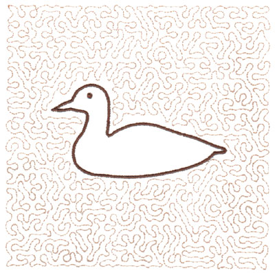 Embroidery Design: Duck Quilt Square (Large Stipple)5.97" x 5.95"