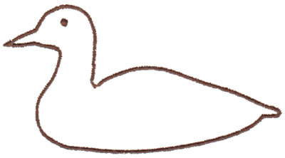 Embroidery Design: Duck Outline3.98" x 2.16"
