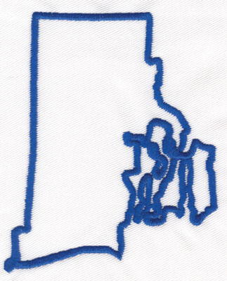 Embroidery Design: Rhode Island Outline3.76" x 3.04"