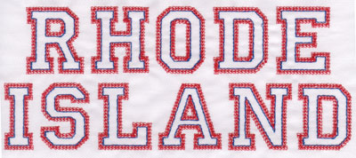 Embroidery Design: Rhode Island Name3.37" x 8.20"