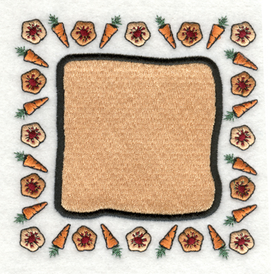 Embroidery Design: Think Spring Carrot Frame5.30" x 5.86"