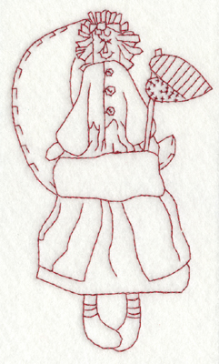 Embroidery Design: Country Gal Doll (large)3.53" x 5.92"