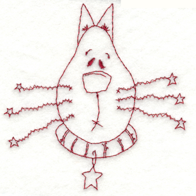 Embroidery Design: Cat Closeup3.63" x 3.79"