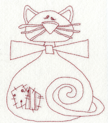 Embroidery Design: Patch Cat (large)5.33" x 6.25"