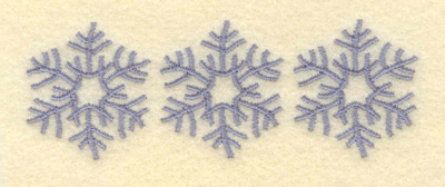 Embroidery Design: Three Snowflakes Center Open3.91w X 1.38h