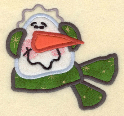 Embroidery Design: Snowman with Ear Muffs Applique5.41w X 5.11h