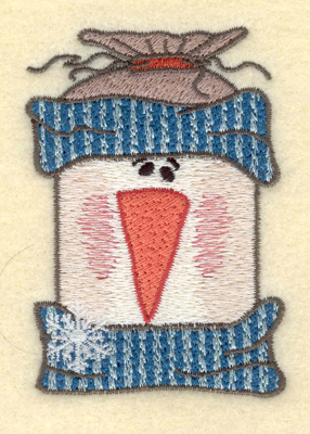 Embroidery Design: Snowman Head Small with Hat & Scarf2.48w X 3.59h