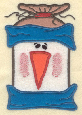 Embroidery Design: Snowman Head Large Applique4.67w X 6.93h