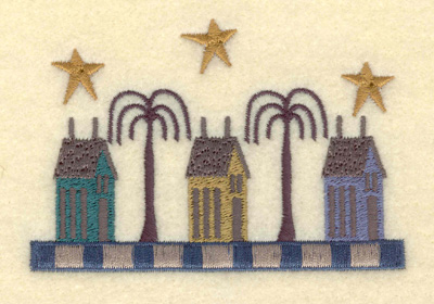 Embroidery Design: Homes on the Boulevard Small3.88w X 2.63h