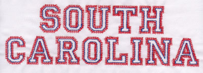 Embroidery Design: South Carolina Name2.53" x 7.99"