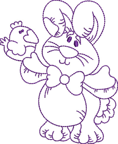 Embroidery Design: Easter Bunny 3 5.04w X 6.11h