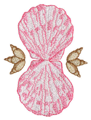 Embroidery Design: Seashells 22.96" x 3.93"