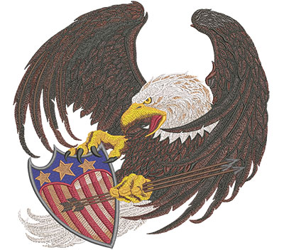 Embroidery Design: Screaming Eagle 10 Inch  10.02w X 9.68h