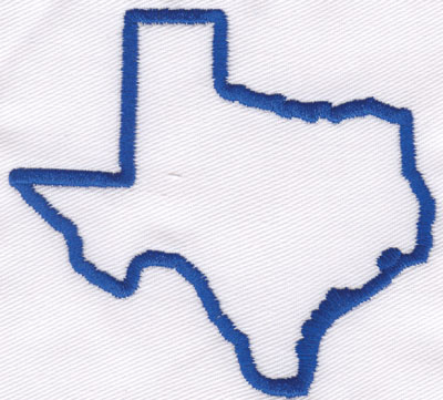 Embroidery Design: Texas Outline3.05" x 3.27"