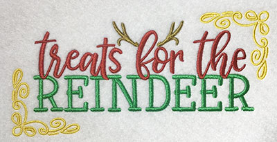 Embroidery Design: Treats For The Reindeer Lg 7.63w X 3.70h