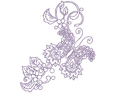 Embroidery Design: Paisley Floral B 5.00w X 6.06h