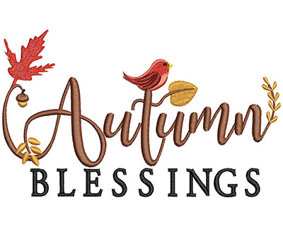 Embroidery Design: Autumn Blessings 6.02w X 3.62h